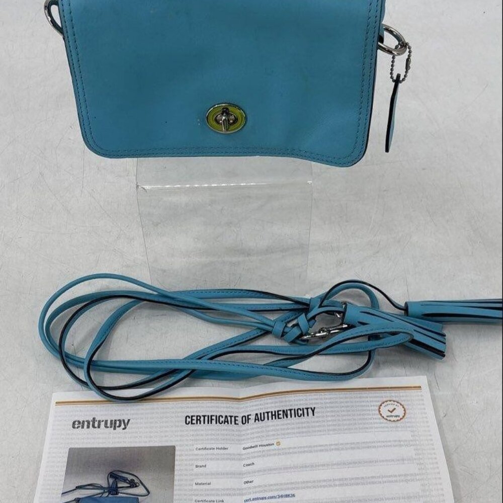 COACH Legacy DINKY 1970's Turquoise Double Strap Crossbody